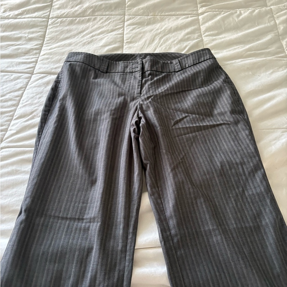 New York & Company Women's Gray Pinstripe Pantsuit